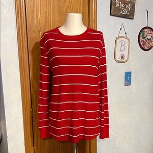Stars Above Red & White Striped Top - Size Medium